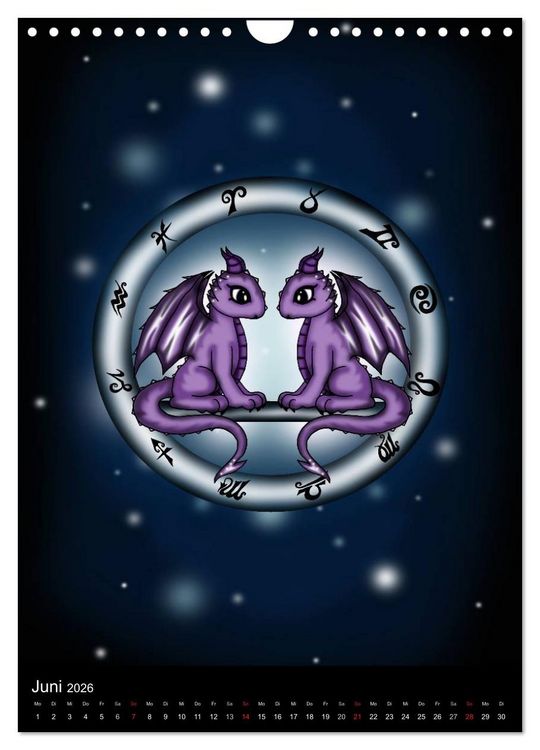 Produktbild: Drachen-Sternzeichen (Wandkalender 2026 DIN A4 hoch), CALVENDO Monatskalender