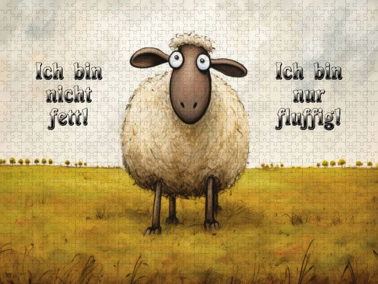 Produktbild: CALVENDO Puzzle Fluffiges Schaf | 2000 Teile Lege-Gr&ouml;&szlig;e 90x67cm Foto-Puzzle f&uuml;r gl&uuml;ckliche Stunden