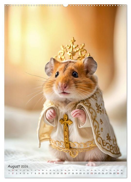 Produktbild: Hamster im Feiertagsfieber - Ein Jahr voller Flausch und Freude (hochwertiger Premium Wandkalender 2026 DIN A2 hoch), Kunstdruck in Hochglanz