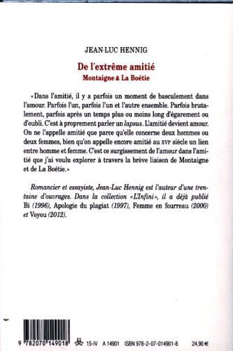 Produktbild: De l'extr&ecirc;me amiti&eacute; : Montaigne et La Bo&eacute;tie