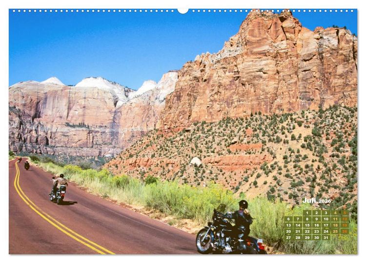 Produktbild: Fernweh und Traumziele: Auf Motorrad-Tour in den USA (Wandkalender 2026 DIN A2 quer), CALVENDO Monatskalender