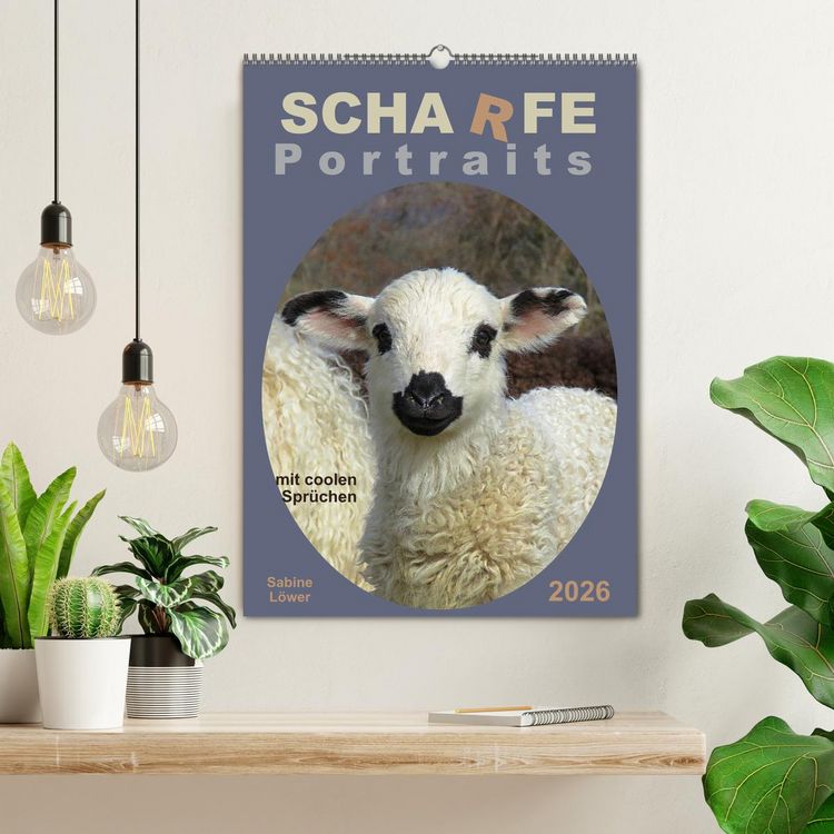Produktbild: Scharfe Portraits (Wandkalender 2026 DIN A2 hoch), CALVENDO Monatskalender