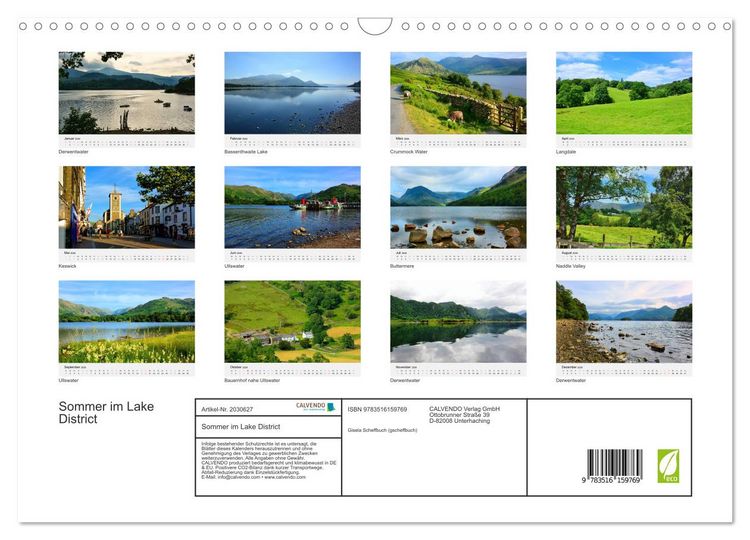 Produktbild: Sommer im Lake District (Wandkalender 2026 DIN A3 quer), CALVENDO Monatskalender