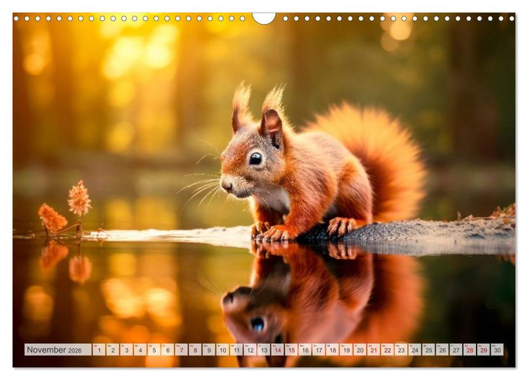 Produktbild: EICHH&Ouml;RNCHEN Niedliche kleine Wesen (Wandkalender 2026 DIN A3 quer), CALVENDO Monatskalender