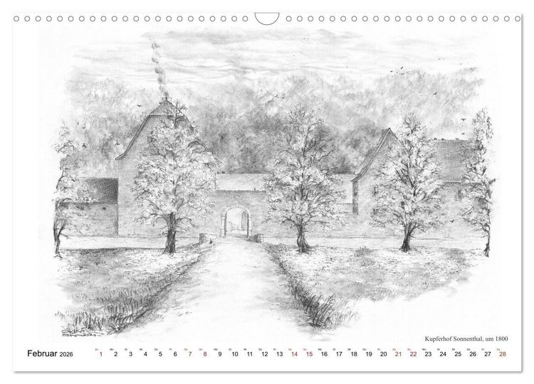 Produktbild: ZeitZeichnen - EinBlick in Stolbergs Geschichte (Wandkalender 2026 DIN A3 quer), CALVENDO Monatskalender