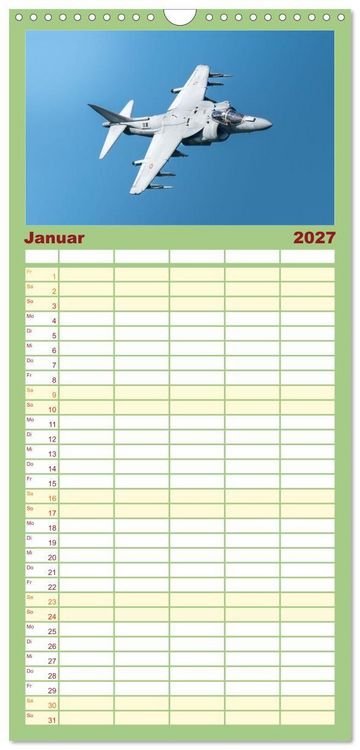 Produktbild: Familienplaner 2027 - Milit&auml;rflieger mit 5 Spalten (Wandkalender, 21 x 45 cm) CALVENDO