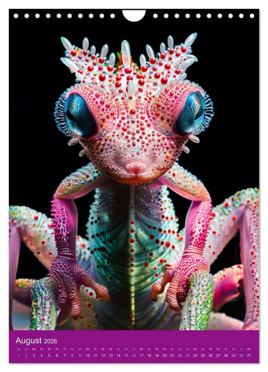 Produktbild: Neon-Evolution - Fluoreszierende Fantasietiere der KI-Welt (Wandkalender 2026 DIN A4 hoch), CALVENDO Monatskalender