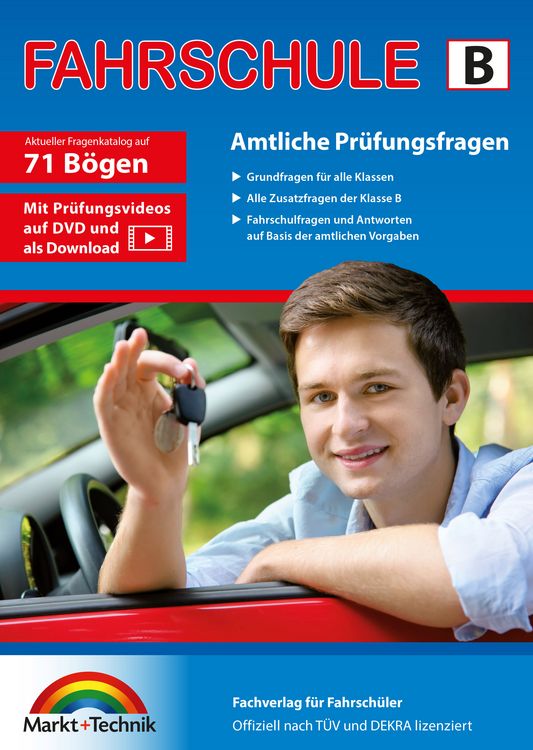 Produktbild: F&uuml;hrerschein Fragebogen Klasse B - Auto Theoriepr&uuml;fung original amtlicher Fragenkatalog auf 71 B&ouml;gen