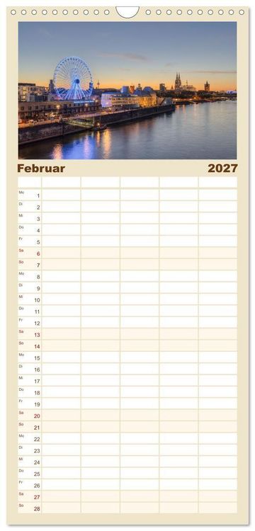 Produktbild: Familienplaner 2027 - Wundersch&ouml;nes K&ouml;ln mit 5 Spalten (Wandkalender, 21 x 45 cm) CALVENDO