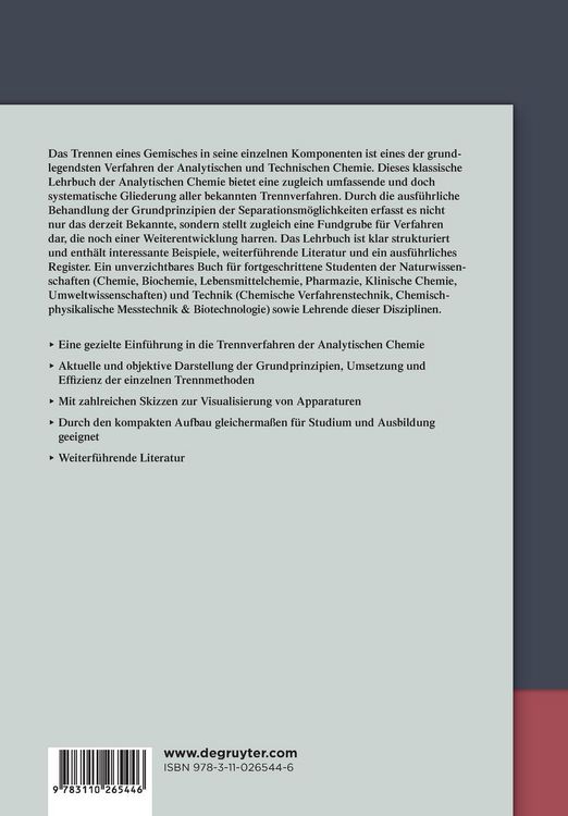 Produktbild: Trennungsmethoden der Analytischen Chemie