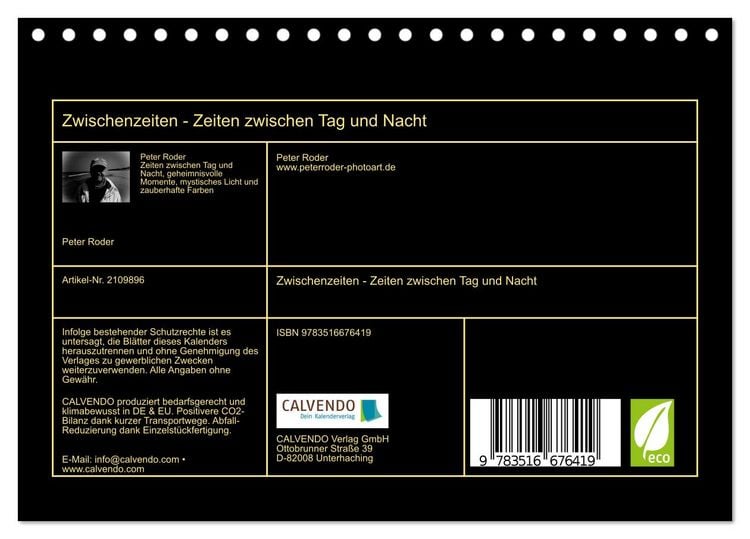 Produktbild: Zwischenzeiten - Zeiten zwischen Tag und Nacht (Tischkalender 2026 DIN A5 quer), CALVENDO Monatskalender