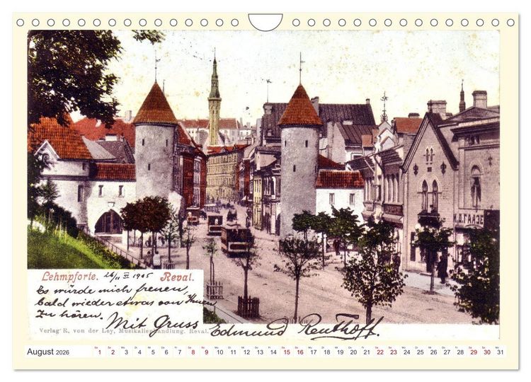 Produktbild: GRUSS AUS REVAL - Estlands Hauptstadt in alten Ansichten (Wandkalender 2026 DIN A4 quer), CALVENDO Monatskalender