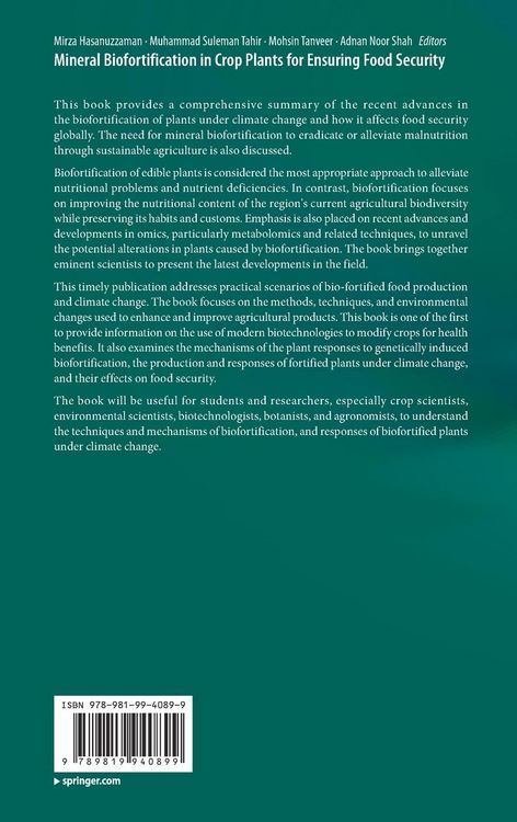 Produktbild: Mineral Biofortification in Crop Plants for Ensuring Food Security