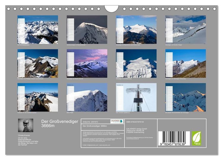 Produktbild: Der Gro&szlig;venediger 3666m (Wandkalender 2026 DIN A4 quer), CALVENDO Monatskalender
