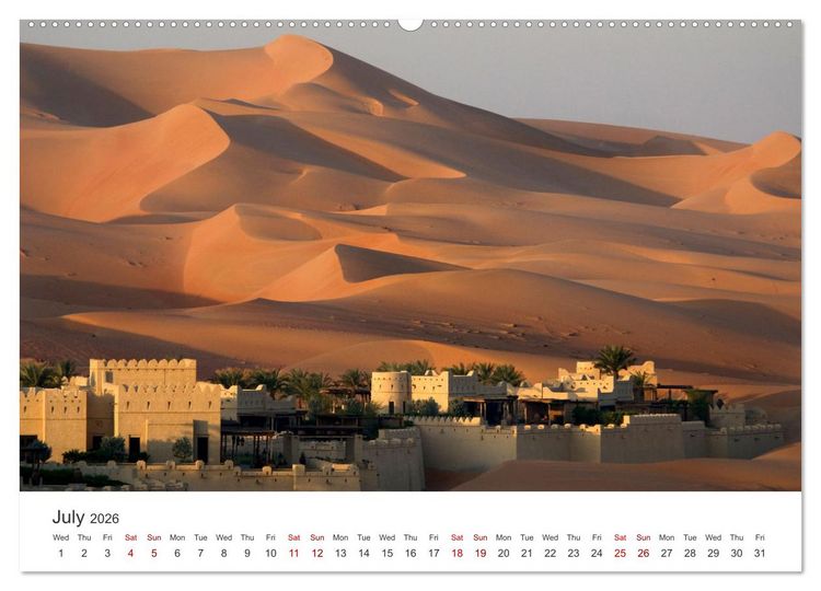 Produktbild: Desert dunes in Abu Dhabi (High Quality Premium Wall Calendar 2026 DIN A2 landscape),CALVENDO 12 Month Wall Calendar