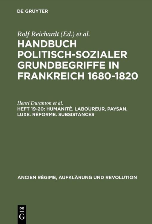 Produktbild: Humanit&eacute;. Laboureur, Paysan. Luxe. R&eacute;forme. Subsistances