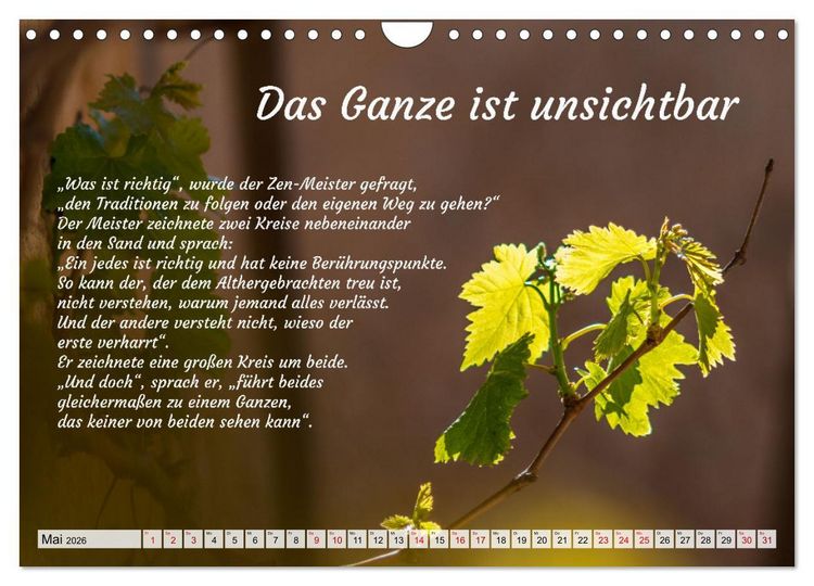 Produktbild: Und der Zen-Meister sprach (Wandkalender 2026 DIN A4 quer), CALVENDO Monatskalender