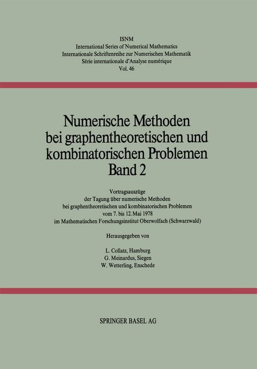 Produktbild: Numerische Methoden bei graphentheoretischen und kombinatorischen Problemen