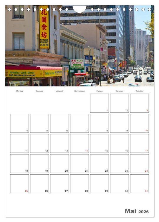Produktbild: SAN FRANCISCO Terminplaner (Wandkalender 2026 DIN A4 hoch), CALVENDO Monatskalender