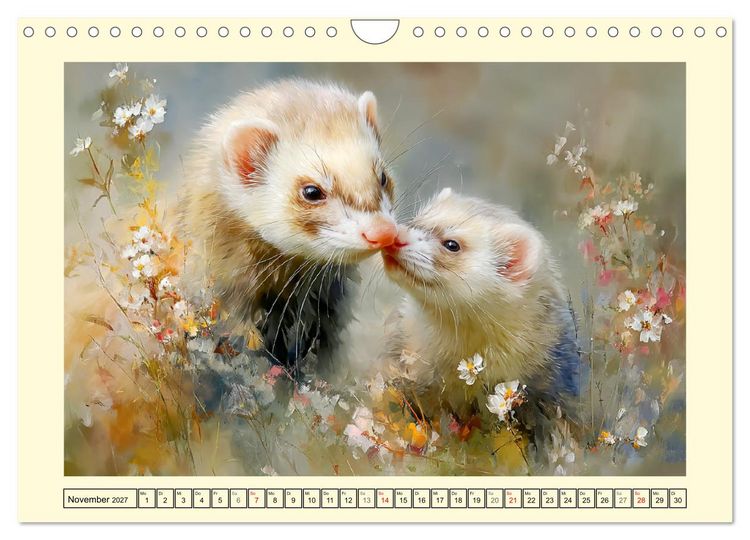 Produktbild: Frettchen. Kleine Wusel im Cottage-Garten (Wandkalender 2027 DIN A4 quer), CALVENDO Monatskalender
