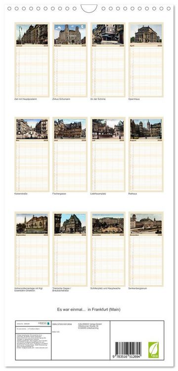 Produktbild: Familienplaner 2026 - Es war einmal... in Frankfurt (Main) mit 5 Spalten (Wandkalender, 21 x 45 cm) CALVENDO