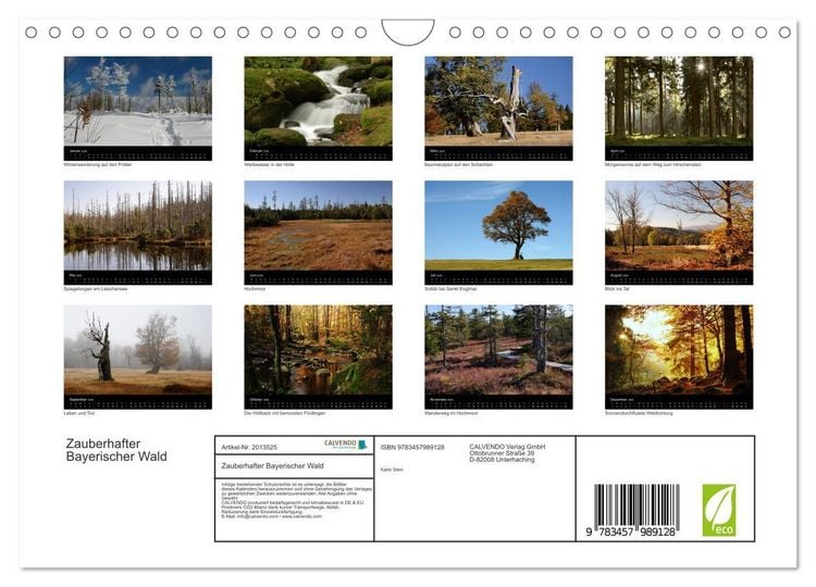 Produktbild: Zauberhafter Bayerischer Wald (Wandkalender 2026 DIN A4 quer), CALVENDO Monatskalender