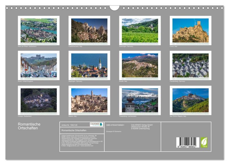 Produktbild: Romantische Ortschaften (Wandkalender 2026 DIN A3 quer), CALVENDO Monatskalender