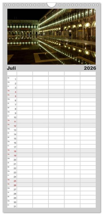 Produktbild: Familienplaner 2026 - Venedig bei Nacht mit 5 Spalten (Wandkalender, 21 x 45 cm) CALVENDO
