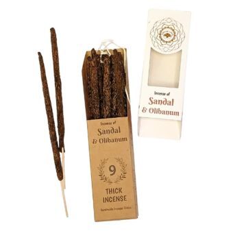 Produktbild: R&auml;ucherst&auml;bchen Green Tree Sandal & Olibanum Botanical Incense, 9 dicke St&auml;bchen