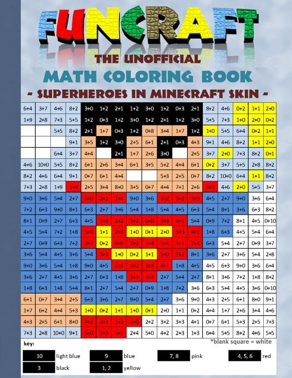 Produktbild: Funcraft - The unofficial Math Coloring Book: Superheroes in Minecraft Skin