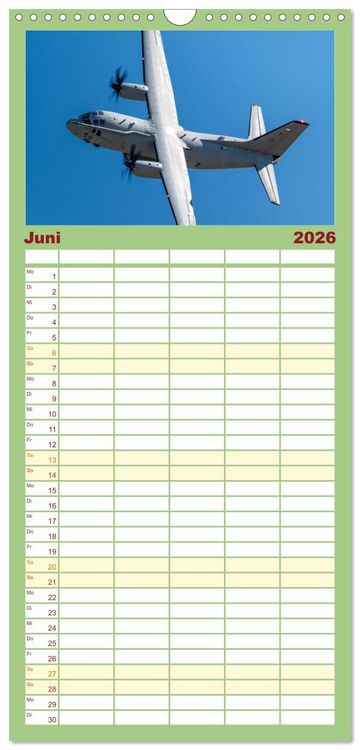 Produktbild: Familienplaner 2026 - Milit&auml;rflieger mit 5 Spalten (Wandkalender, 21 x 45 cm) CALVENDO
