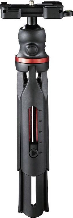 Produktbild: Hama Solid Tischstativ 1/4 Zoll Arbeitsh&ouml;he=16 - 19 cm Schwarz Kugelkopf, Wasserwaage, inkl. Smartphonehalter
