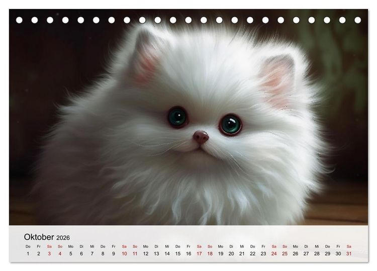 Produktbild: Zauberhafte Fluffies (Tischkalender 2026 DIN A5 quer), CALVENDO Monatskalender