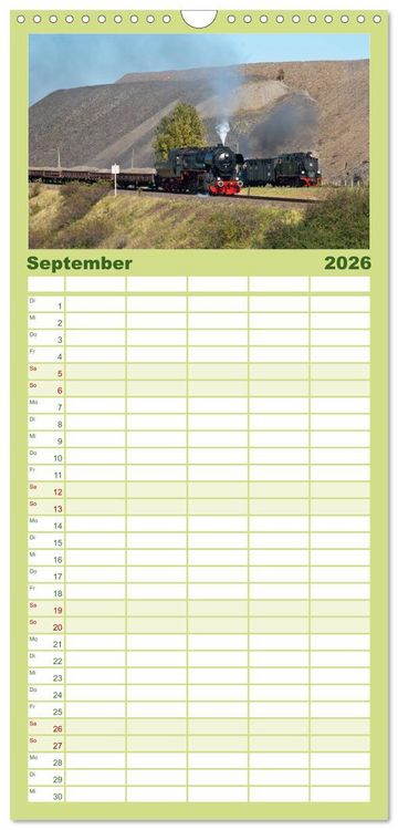 Produktbild: Familienplaner 2026 - Schmalspurbahnen in Sachsen Anhalt mit 5 Spalten (Wandkalender, 21 x 45 cm) CALVENDO