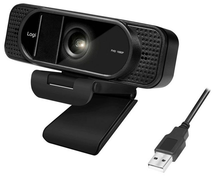 Produktbild: LogiLink UA0381 Full HD-Webcam Klemm-Halterung, Mikrofon