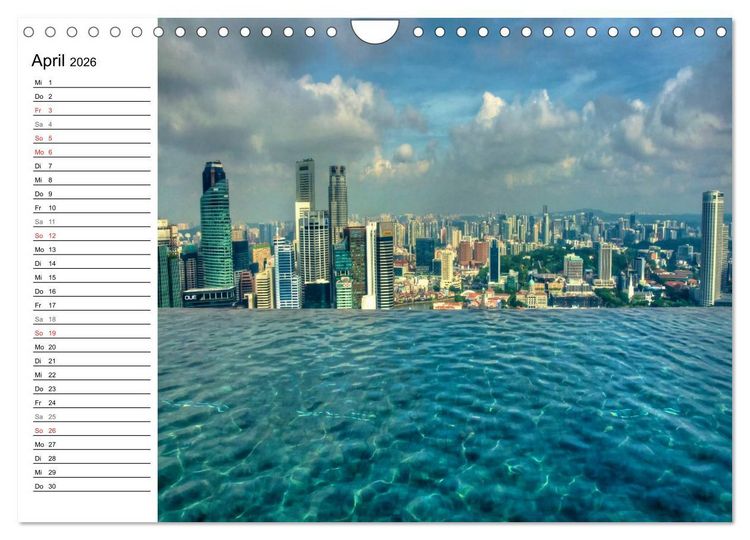 Produktbild: Singapur Stadt der Skylines (Wandkalender 2026 DIN A4 quer), CALVENDO Monatskalender