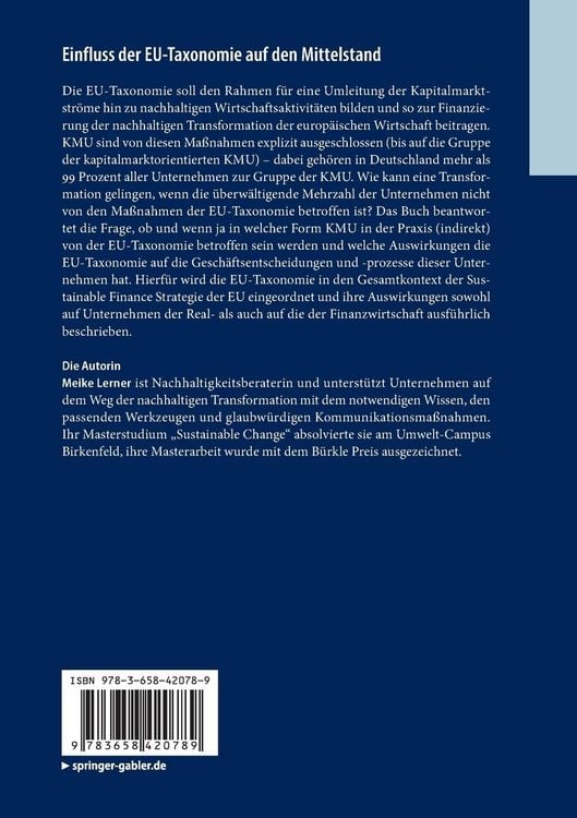 Produktbild: Einfluss der EU-Taxonomie auf den Mittelstand