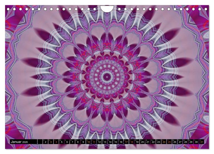 Produktbild: Energie - Mandalas, Spiritualit&auml;t durch die Farbe Lila (Wandkalender 2026 DIN A4 quer), CALVENDO Monatskalender