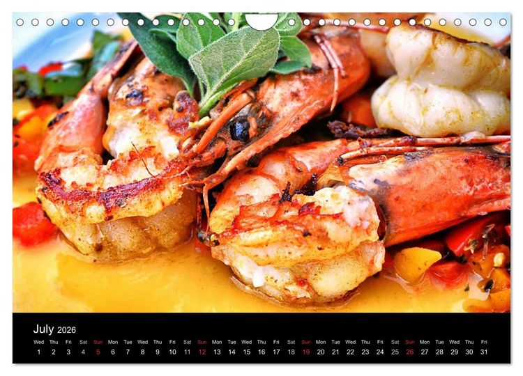 Produktbild: Delicious - Gourmet Food Calendar 2026 / UK-Version (Wall Calendar 2026 DIN A4 landscape), CALVENDO 12 Month Wall Calendar