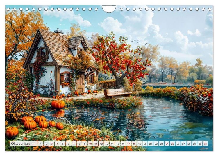 Produktbild: Cottages am Wasser - Malerische R&uuml;ckzugsorte genie&szlig;en (Wandkalender 2026 DIN A4 quer), CALVENDO Monatskalender