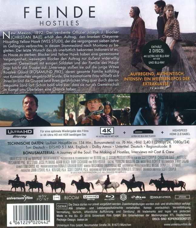 Produktbild: Feinde - Hostiles (4K Ultra HD) (+ Blu-ray)
