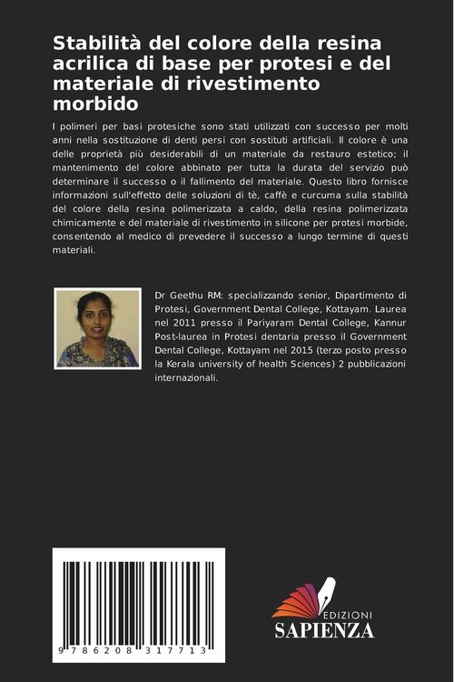 Produktbild: Stabilit&agrave; del colore della resina acrilica di base per protesi e del materiale di rivestimento morbido