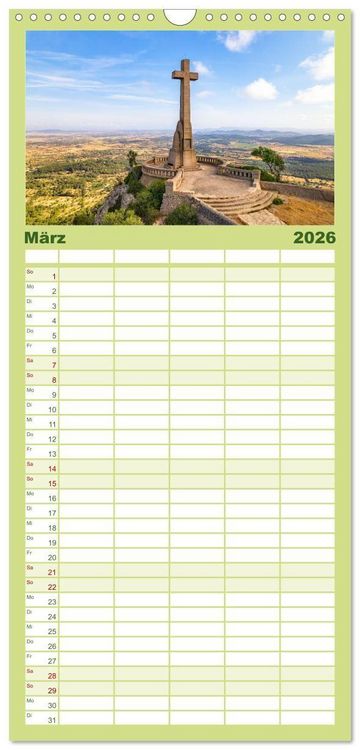 Produktbild: Familienplaner 2026 - Mallorca - einzigartige Luftbildaufnahmen mit 5 Spalten (Wandkalender, 21 x 45 cm) CALVENDO