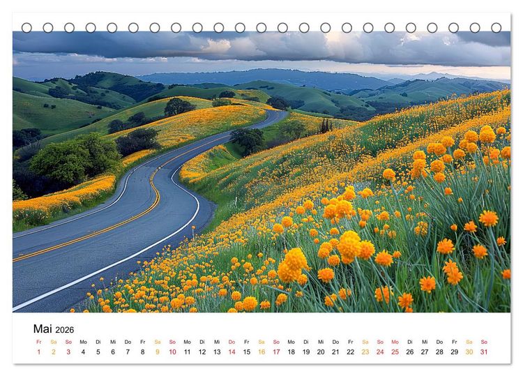 Produktbild: Stra&szlig;en und Wege (Tischkalender 2026 DIN A5 quer), CALVENDO Monatskalender