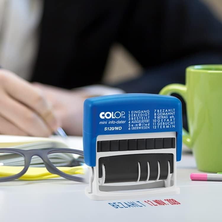 Produktbild: Herlitz Stempel Colop Mini Dater S120 WD selbstf&auml;rbend mit 12 B&uuml;ro-Texten