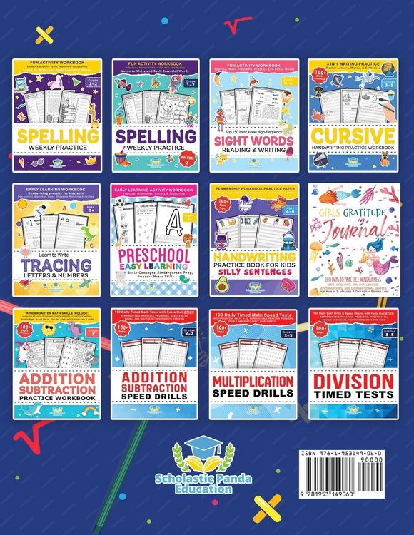 Produktbild: Multiplication and Division Math Workbook for 3rd 4th 5th Grades