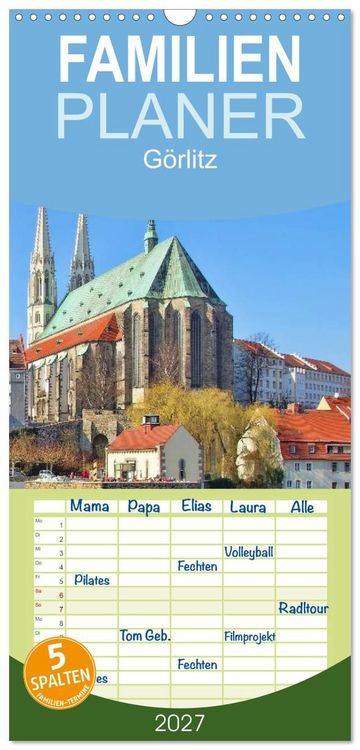 Produktbild: Familienplaner 2027 - G&ouml;rlitz - Die Perle Niederschlesiens mit 5 Spalten (Wandkalender, 21 x 45 cm) CALVENDO