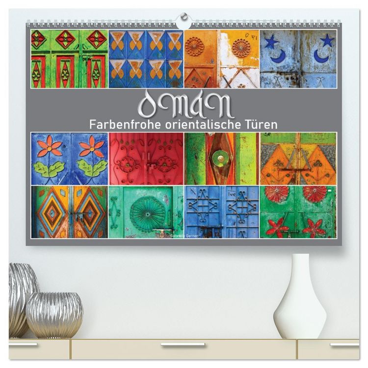 Produktbild: OMAN - Farbenfrohe orientalische T&uuml;ren (hochwertiger Premium Wandkalender 2026 DIN A2 quer), Kunstdruck in Hochglanz