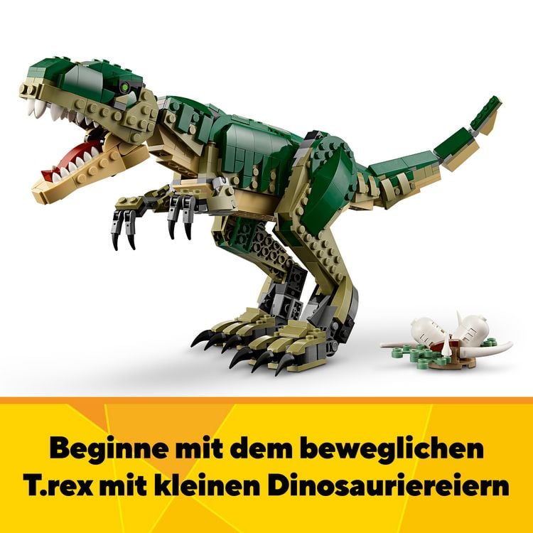 Produktbild: LEGO Creator T.Rex, 3-in-1-Dino, Triceratops und Pterodaktylus 31151