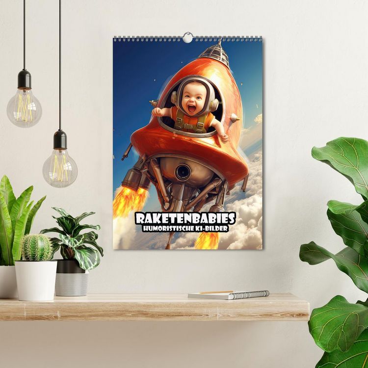 Produktbild: Raketenbabies - Humoristische KI-Bilder (Wandkalender 2026 DIN A3 hoch), CALVENDO Monatskalender